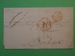 BS10 ESPANA BELLE  LETTRE 1854  BILBAO   A  BORDEAUX  FRANCE  +TEXTE+ AFF. INTERESSANT+ +++ - Cartas & Documentos