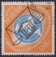 1963 Burundi, Mi:BI 75A, Sn:BI 63, Yt:BI 70,UNESCO-Emblem, Maßstäbe Und Karte, Allgemeine Erklärung Der Menschenrechte - Usados