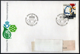 NORWAY LILLEHAMMER 1994 - OLYMPIC WINTER GAMES LILLEHAMMER '94 - CROWN AND POST HORN - MAILED COVER - G - Invierno 1994: Lillehammer