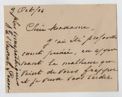VP22.012 - Noblesse - 1924 -  CAS - Autographe De Mr De SAINT - SAUVEUR - PANON - Sonstige & Ohne Zuordnung