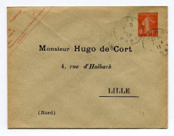 !!! ENTIER POSTAL 10C SEMEUSE AVEC REPIQUAGE HUGO DE CORT - Overprinted Covers (before 1995)