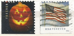 2016 Halloween Flag Used REDUCED SIZE Due To Misperforation Variety - Gebruikt