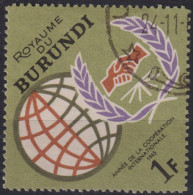 1965 Burundi, Mi:BI 193A, Sn:BI 134, Yt:BI 161, Globus Und ICY-Emblem, Jahr Der Internationalen Zusammenarbeit - Usati