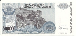 CROATIE 500000 DINARA 1993 UNC P R32 - Croatie