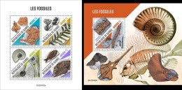 Guinea 2022, Fossils, 4val In BF+BF - Fossili