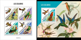 Guinea 2022, Animals, Hummingbirds, 4val In BF+BF - Colibris