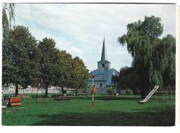 Hotton Sur Ourthe L' Eglise Vue De La Plaine Des Jeux Photo Carte Htje - Hotton