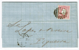 Portugal, 1870/6, # 40am Dent. 14, Para A Figueira - Covers & Documents