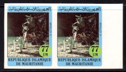 Mauritanie Mauritania 0782 Michel 0581 Yvert, Paire Imperforée, Apollo 11 Moonlanding, Armstrong - Sonstige & Ohne Zuordnung