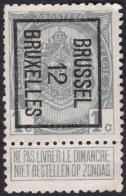 BELGIQUE, TYPO PRE21B  , Brussel 12 Bruxelles ( COB 81 (*) ) - Typo Precancels 1906-12 (Coat Of Arms)