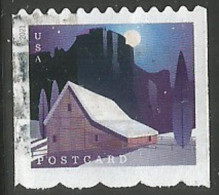 USA 2021 Barns Postcard Rate Used With Nice Variety Irregular Perforation By Distributor Error - Gebruikt