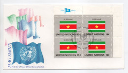 - FDC DRAPEAUX / FLAG SURINAME - UNITED NATIONS 26.9.1980 - - Sobres