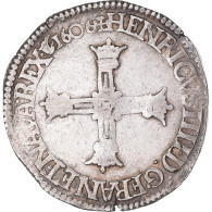 Monnaie, France, Henri IV, 1/4 Ecu, 1606, Saint Lô, TB+, Argent, Gadoury:596 - 1589-1610 Henry IV The Great