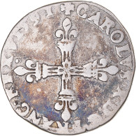 Monnaie, France, Charles X, 1/4 Ecu, 1591, Paris, TB+, Argent, Gadoury:521 - 1589-1610 Henry IV The Great