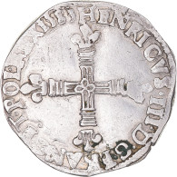 Monnaie, France, Henri III, 1/4 Ecu, 1583, Saint-Lô, TTB, Argent, Gadoury:494 - 1574-1589 Hendrik III