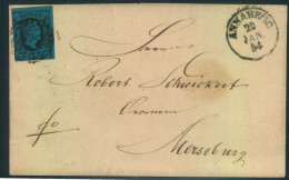 1854, Faltbriefhülle Von ANNABERG Frankiert Mit 3 Ngr. Friedrich August. - Sachsen