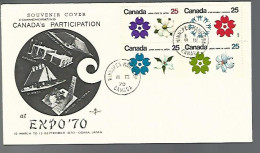 58145r) Canada Souvenir Cover Winnipeg Postmark Cancel 1970 Block Expo '70 Osaka Japan - HerdenkingsOmslagen