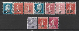 Timbre De France Neuf * N 219 / 222 + 224 / 228 - Neufs