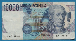 ITALIA 10.000 LIRE 03.09.1984 # RK471519C P# 112d  Alessandro Volta Signatures Fazio & Amici - 10000 Liras