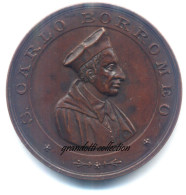 SAN CARLO BORROMEO VISITA PASTORALE SACRA FAMIGLIA 1895 MEDAGLIA RICORDO - Professionals/Firms