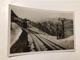 Austria Österreich Bahn Train Funicular Rail Hochschneeberg Schneeberg Hotel Stamp RPPC 16402 Post Card POSTCARD - Schneeberggebiet