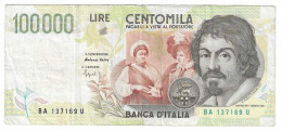 REPUBBLICA 100.000 LIRE "CARAVAGGIO" 12.05.1994 BB - 10000 Liras
