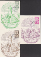 MC Maxkarte Saarland Saarbrücken Winterbergdenkmal  1956 MiNr. 373-375 Ersttag - Cartoline Maximum