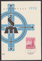 MC Maxkarte Saarland Saarmesse 1958 Vom Ersttag MiNr. 435 Künstlerkarte - Cartes-maximum
