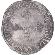 Monnaie, France, Henri III, 1/8 D'écu à La Croix De Face, 1587, Rennes, TB+ - 1574-1589 Henry III