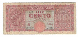 LUOGOTENENZA 100 LIRE "ITALIA TURRITA" 10.12.1944 B - 100 Lire