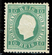 Portugal, 1870/6, # 36c Dent. 13 1/2, Tipo II, Verde Azul, MH - Nuovi