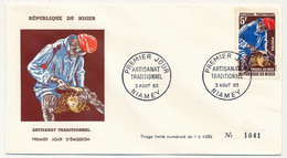 NIGER => 6 Enveloppes FDC => Artisanat Traditionnel - Série 6 Valeurs - NIAMEY - 3 Aout 1965 - Niger (1960-...)