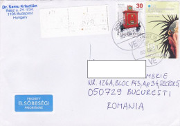 MAILBOX, VULTURE, FINE STAMPS ON COVER, 2021, HUNGARY - Cartas & Documentos