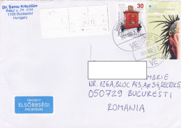 MAILBOX, VULTURE, FINE STAMPS ON COVER, 2021, HUNGARY - Brieven En Documenten