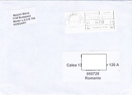 AMOUNT 570 MACHINE PRINTED STICKER STAMP ON COVER, 2021, HUNGARY - Covers & Documents