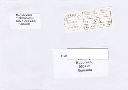 AMOUNT 570 MACHINE PRINTED STICKER STAMP ON COVER, 2020, HUNGARY - Cartas & Documentos