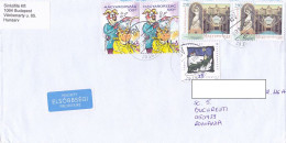 CARTOONS, THERMAL BATHS, CHRISTMAS, FINE STAMPS ON COVER, 2021, HUNGARY - Brieven En Documenten