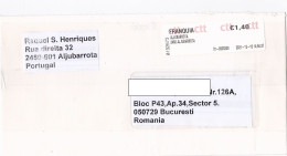 AMOUNT 1.40 MACHINE PRINTED STICKER STAMP ON COVER, 2021, PORTUGAL - Storia Postale