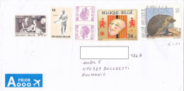 PHILATELY, SCULPTURE, KING BAUDOUIN, CARNIVAL MUSEUM, HEDGEHOG, FINE STAMPS ON COVER, 2021, BELGIUM - Briefe U. Dokumente