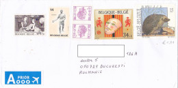 PHILATELY, SCULPTURE, KING BAUDOUIN, CARNIVAL MUSEUM, HEDGEHOG, FINE STAMPS ON COVER, 2021, BELGIUM - Lettres & Documents