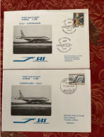 SAS Oslo Kobenhavn Copenhagen 1980 - First Flight Airbus - Erstflug 1er Vol - Lettres & Documents