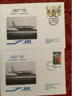 SAS Stockholm London Madrid 1980 - First Flight Airbus - Erstflug 1er Vol - Cartas & Documentos