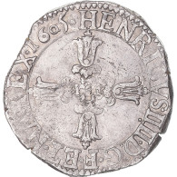 Monnaie, France, 1/4 D'écu à La Croix Feuillue De Face, 1605, La Rochelle - 1589-1610 Henry IV The Great