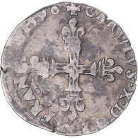 Monnaie, France, Charles X, 1/8 D'écu à La Croix De Face, 1590, Paris, TB - 1589-1610 Heinrich IV.