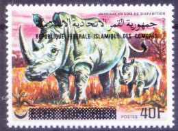 Comoros 1976 MNH OVP, White Rhinoceros, Wild Animals - Rhinoceros