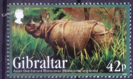 Gibraltar 2012 MNH, Asian One Horned Rhino, Wild Animals - Rhinoceros