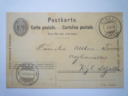 2023 - 855  ENTIER POSTAL Au Départ De  HIRZEL  à Destination De ST. GALLEN  1906   XXX - Entiers Postaux