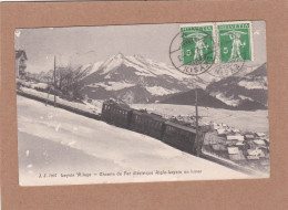 CPA Suisse Leysin Village Chemin De Fer électrique Aigle-Leysin En Hiver JJ 7897 - Aigle