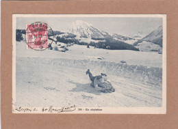 CPA Suisse Leysin En Skeletton Luge Ski Sport D'hiver - Leysin