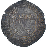 Monnaie, France, Henri VI, Blanc Aux Écus, 1422, Rouen, TB, Billon - 1422-1453 Henri VI De Lancastre